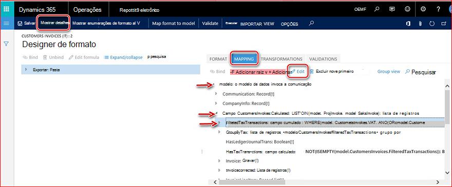 Esta imagem mostra-lhe como transferir e configurar configurações ger.