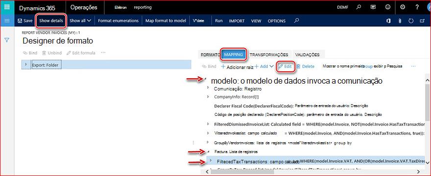 Esta imagem mostra-lhe como transferir e configurar configurações ger.