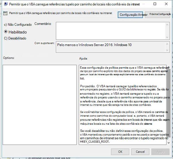 Definições do GPO