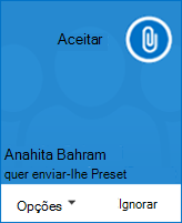 Captura de tela de um alerta pop-up de transferência de arquivo