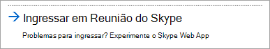 Ingressar com o Skype for Business Web App