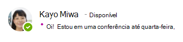 Mensagem de presença de Lara