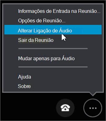 Clique em Alterar conexão de áudio