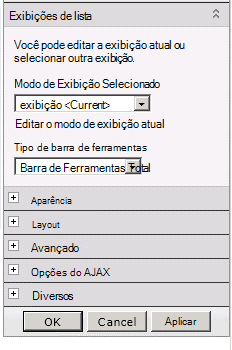 menu de Web Part