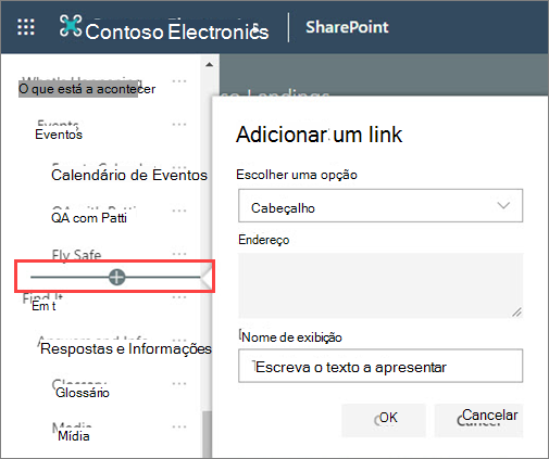 Imagem de adicionar um novo cabeçalho à navegação
