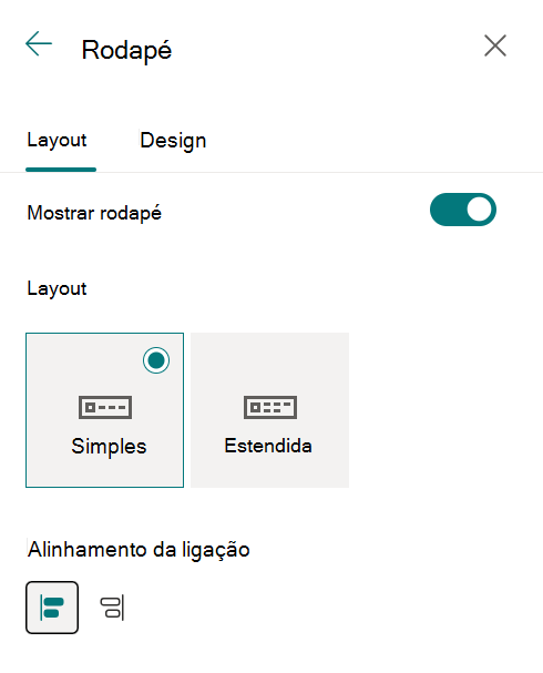 alinhamento do rodapé