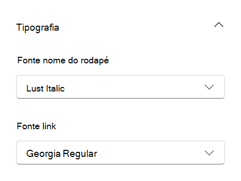 tipos de letra de rodapé