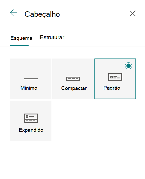 esquema de cabeçalho
