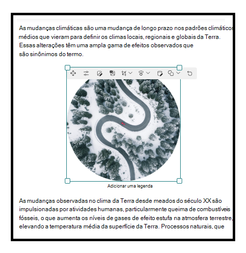 inserir imagem numa peça Web de texto