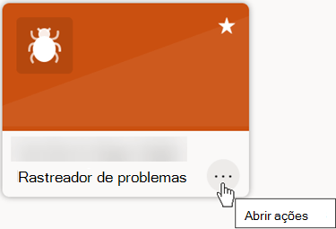 O botão Abrir Ações permite personalizar ou compartilhar uma lista.