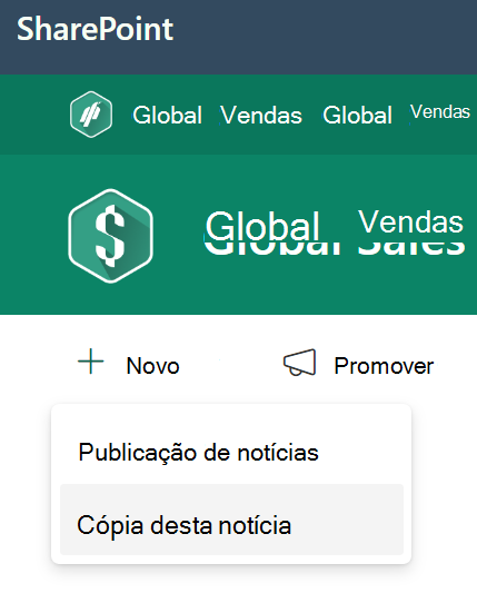 Fazer cópia da postagem de notícias