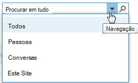 Captura de tela da caixa de pesquisa