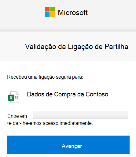 Verificação da Ligação de Partilha Externa do OneDrive para iniciar sessão.
