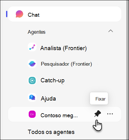 captura de ecrã a mostrar a afixação de um agente