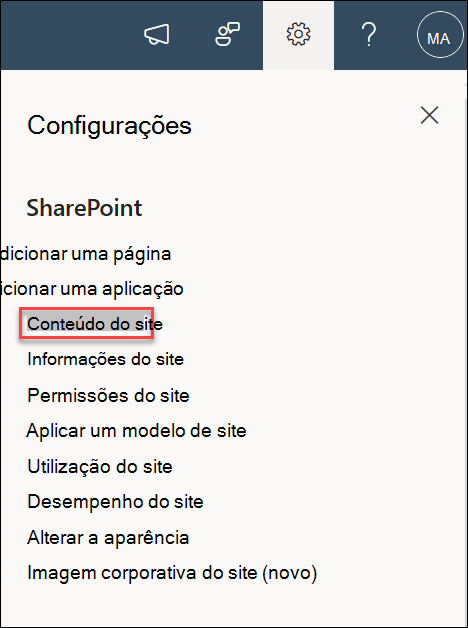 captura de ecrã do conteúdo do site de definições