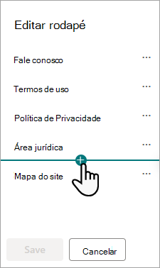 A caixa de diálogo Editar Rodapé.
