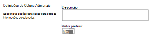 Escolhas para a coluna Sim/Não