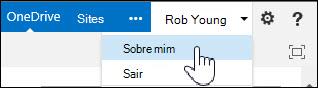 Selecionar a página Sobre mim no SharePoint
