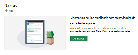 Botão Adicionar notícias