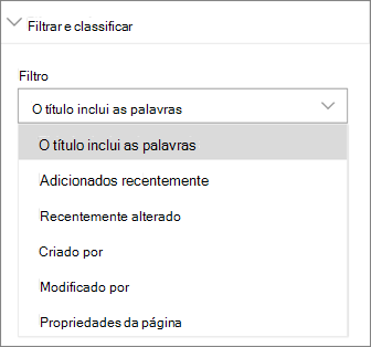 Filtrar e ordenar notícias