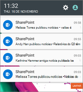 Exemplo de uma notificação de notícias no celular