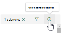 Botão Abrir o painel de detalhes realçado