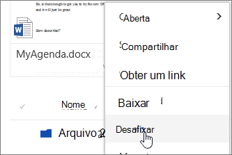 Item de menu Upnpin no menu de contexto de arquivo realçado