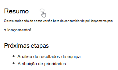 Exemplo de ligação de âncora de página