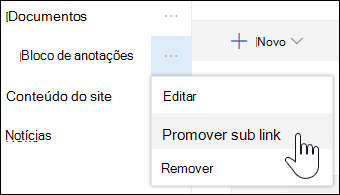 Promover uma subligação a uma ligação principal