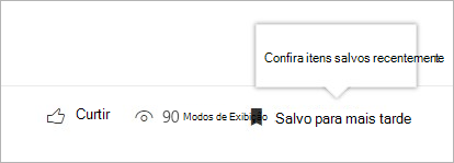 clique para ver o painel de itens guardados recentemente