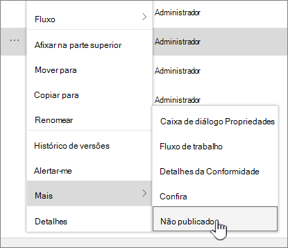 Clique em Cancelar Publicação