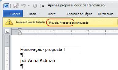 Aprovar texto na barra de mensagens do item