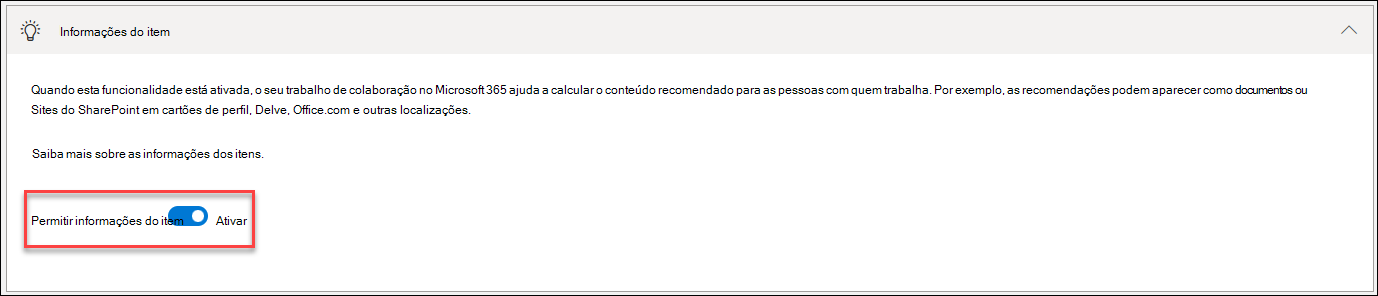 Captura de tela de Desativar inteligência de item