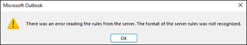 Erro de regras de leitura no Outlook