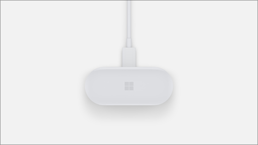 Estojo de carregamento dos Surface Earbuds conectado