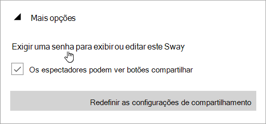 Captura de tela do menu de opções Mais