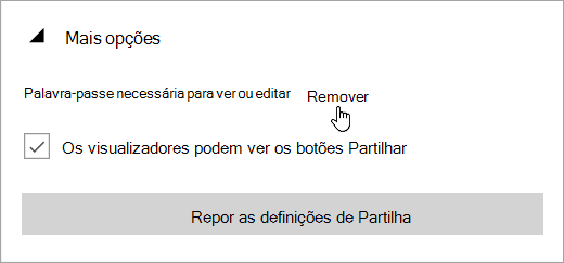 Captura de tela do menu de opções Mais