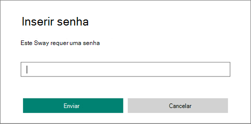 Caixa de diálogo Inserir uma senha