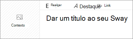 Captura de tela da caixa de entrada do Dar um título ao seu Sway.