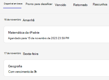 atribuições