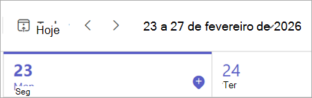 Alterar mês e ano no canto superior esquerdo da página
