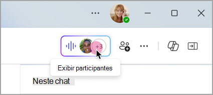 Selecione o indicador dinâmico numa conversa de grupo para ver os participantes da reunião instantânea.