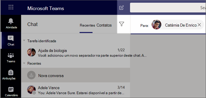 Iniciar uma nova conversa