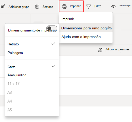 Captura de tela mostrando a opção Imprimir no Turnos para imprimir uma agenda.
