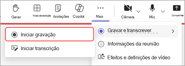 Comece a gravar uma câmara municipal.