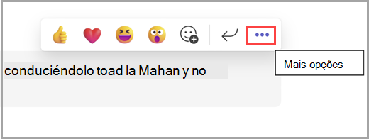 Paire o cursor sobre uma mensagem para revelar mais opções.