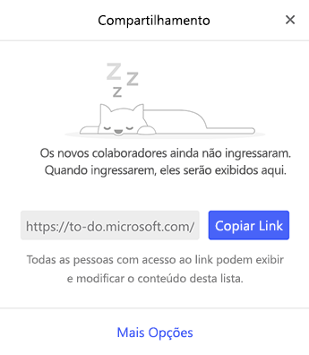 Captura de tela mostrando o menu Compartilhamento