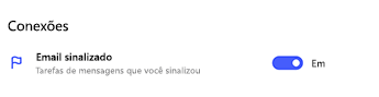 Captura de tela mostrando o Email sinalizado ativado nas Configurações de Conexões