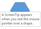 Uma Dica de Tela do Visio aparece quando você parar o ponteiro do mouse sobre uma forma.