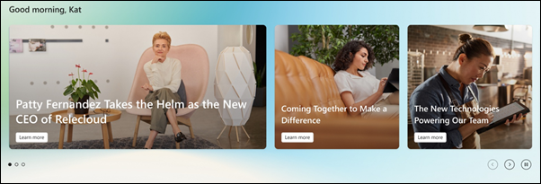 Screenshot of the news spotlight on the Connections dashboard.
